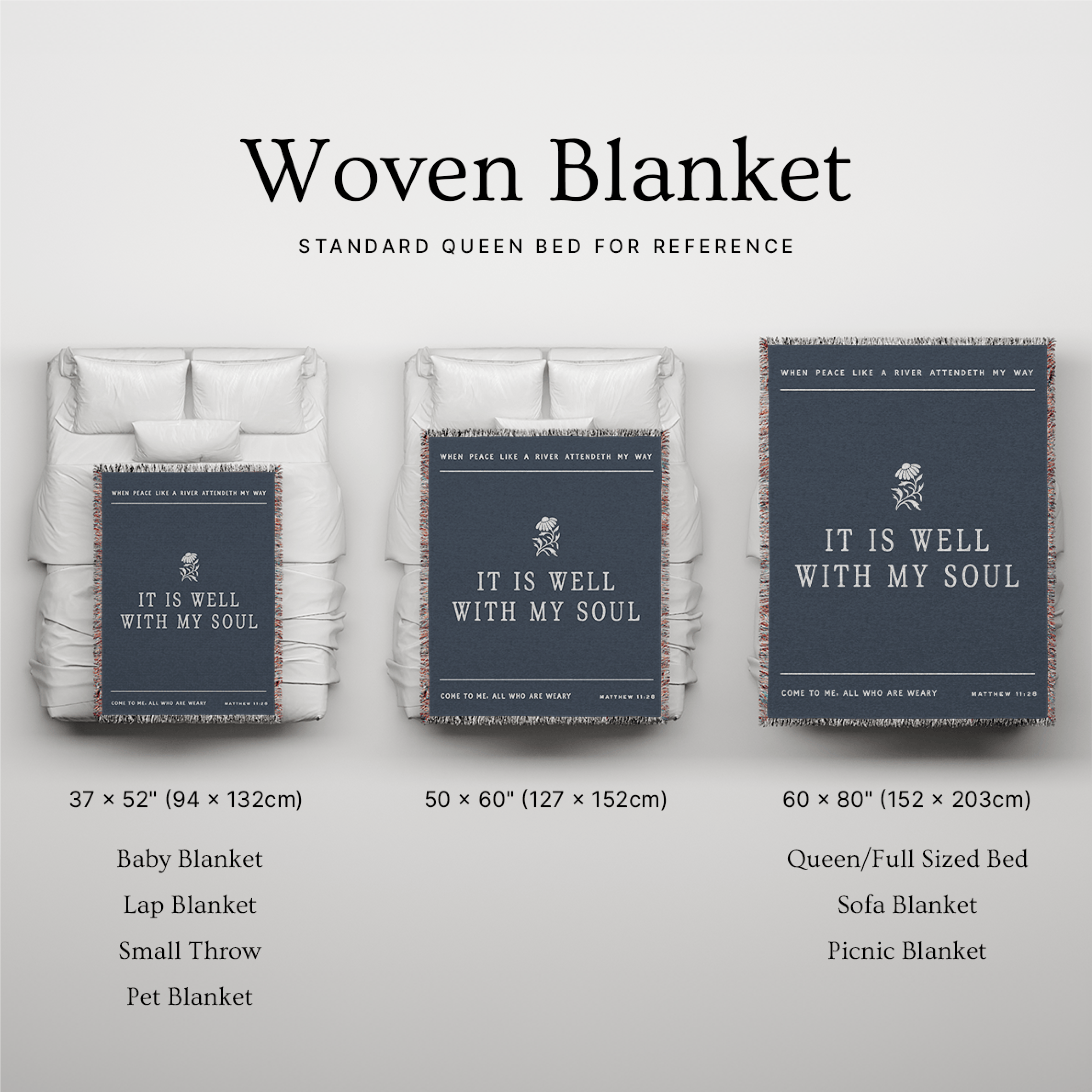 It Is Well With My Soul Woven Blanket – Christian Hymn Throw