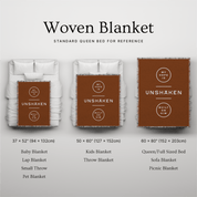 My Hope is Unshaken woven blanket size chart