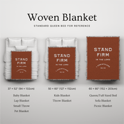 Stand Firm in the Lord blanket size chart