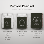 Built On The Rock A Firm Foundation Woven Blanket Size chart