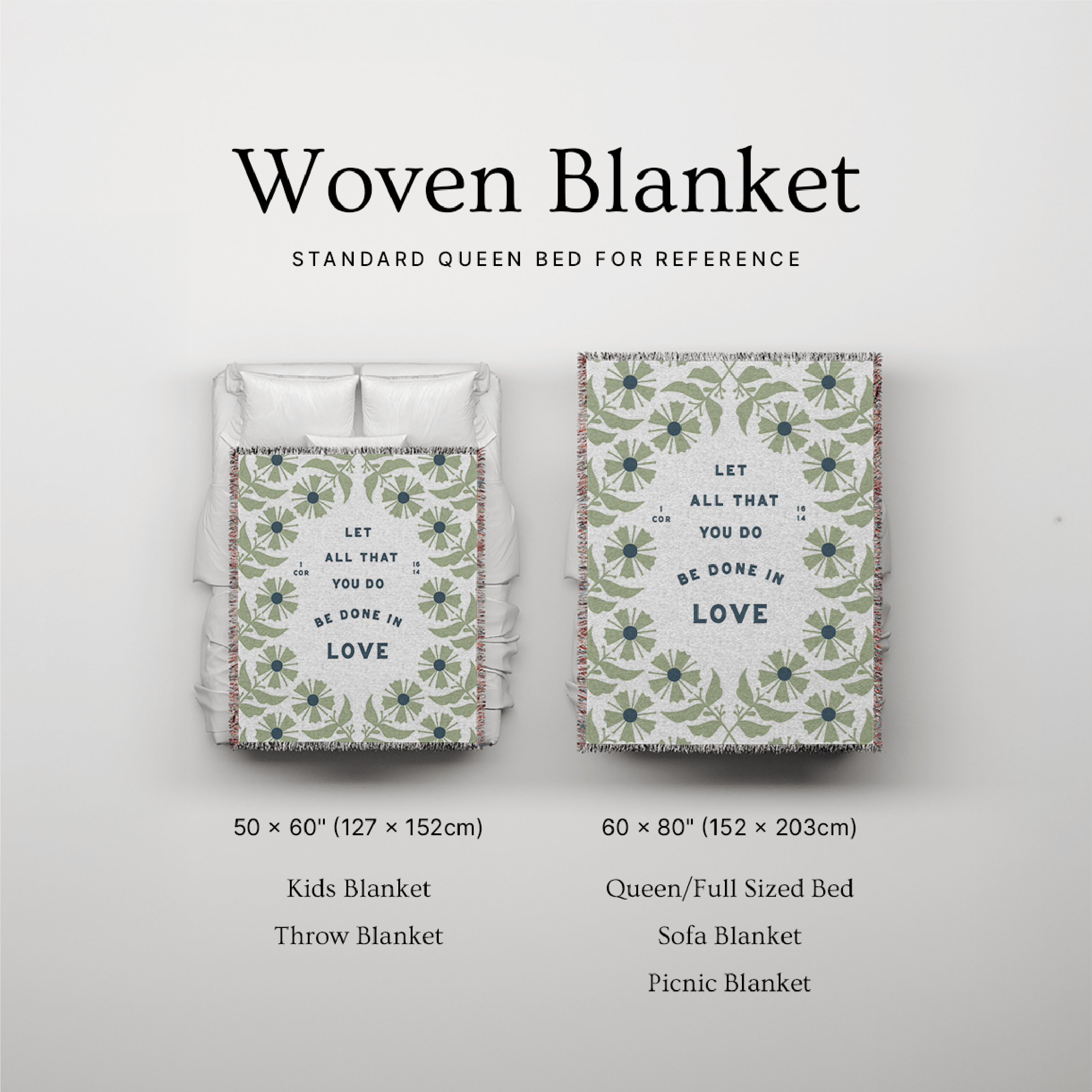 Let All That You Do Be Done in Love Woven Blanket — 1 Corinthians 16:14