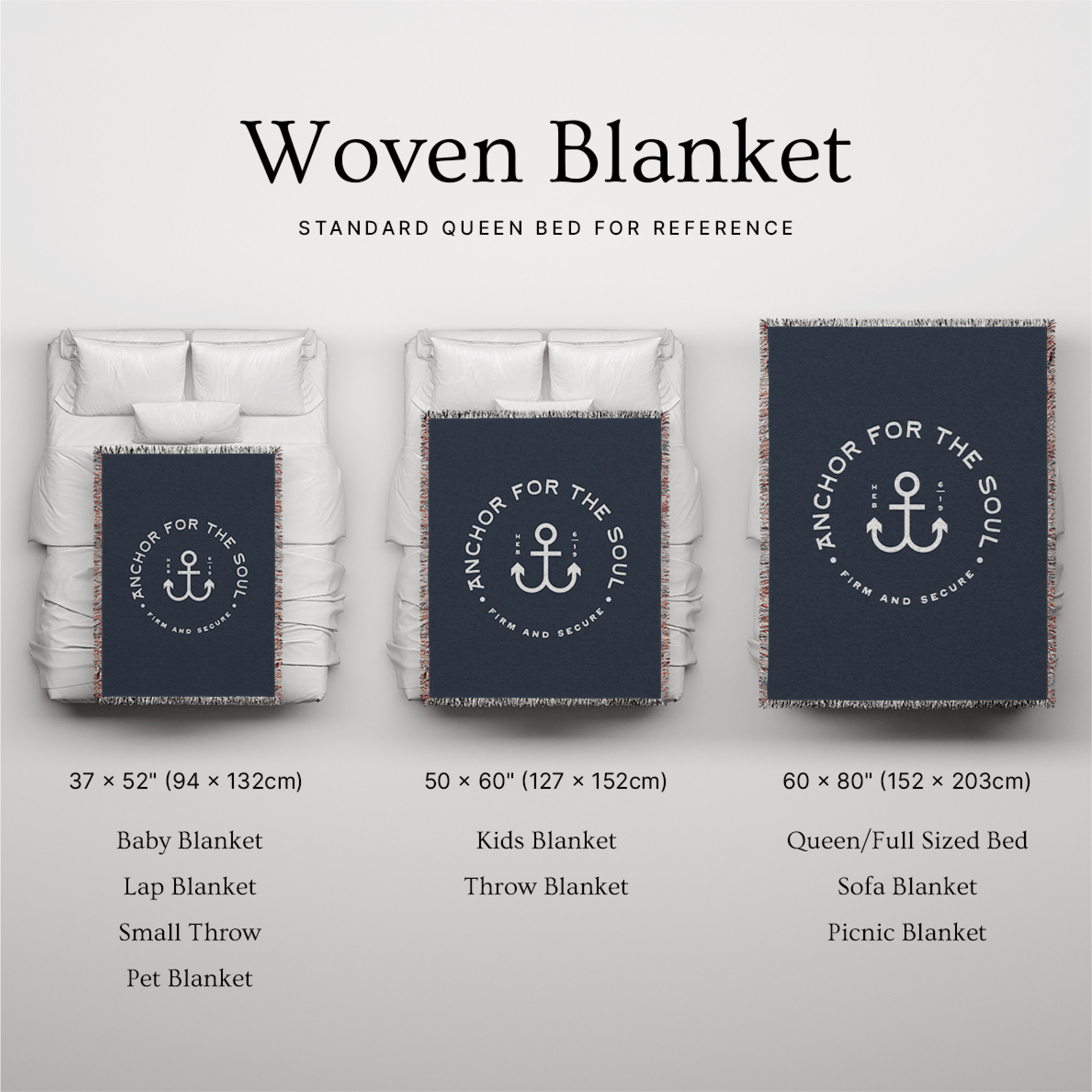 Anchor for the soul firm and secure woven blanket size chart
