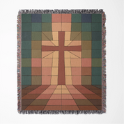 Display your faith with the Radiant Cross Blanket. This vibrant, 100% cotton throw features a bold cross design—perfect for gifting, decor, or reflection.