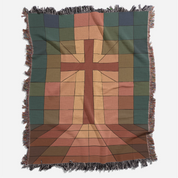 Display your faith with the Radiant Cross Blanket. This vibrant, 100% cotton throw features a bold cross design—perfect for gifting, decor, or reflection.