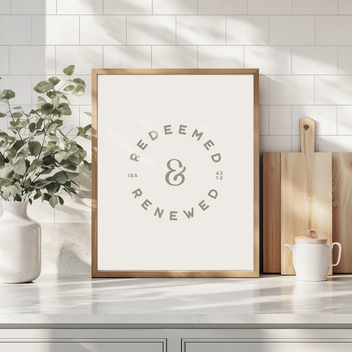 Redeemed & Renewed — Isaiah 43:1–2 Christian Art Print
