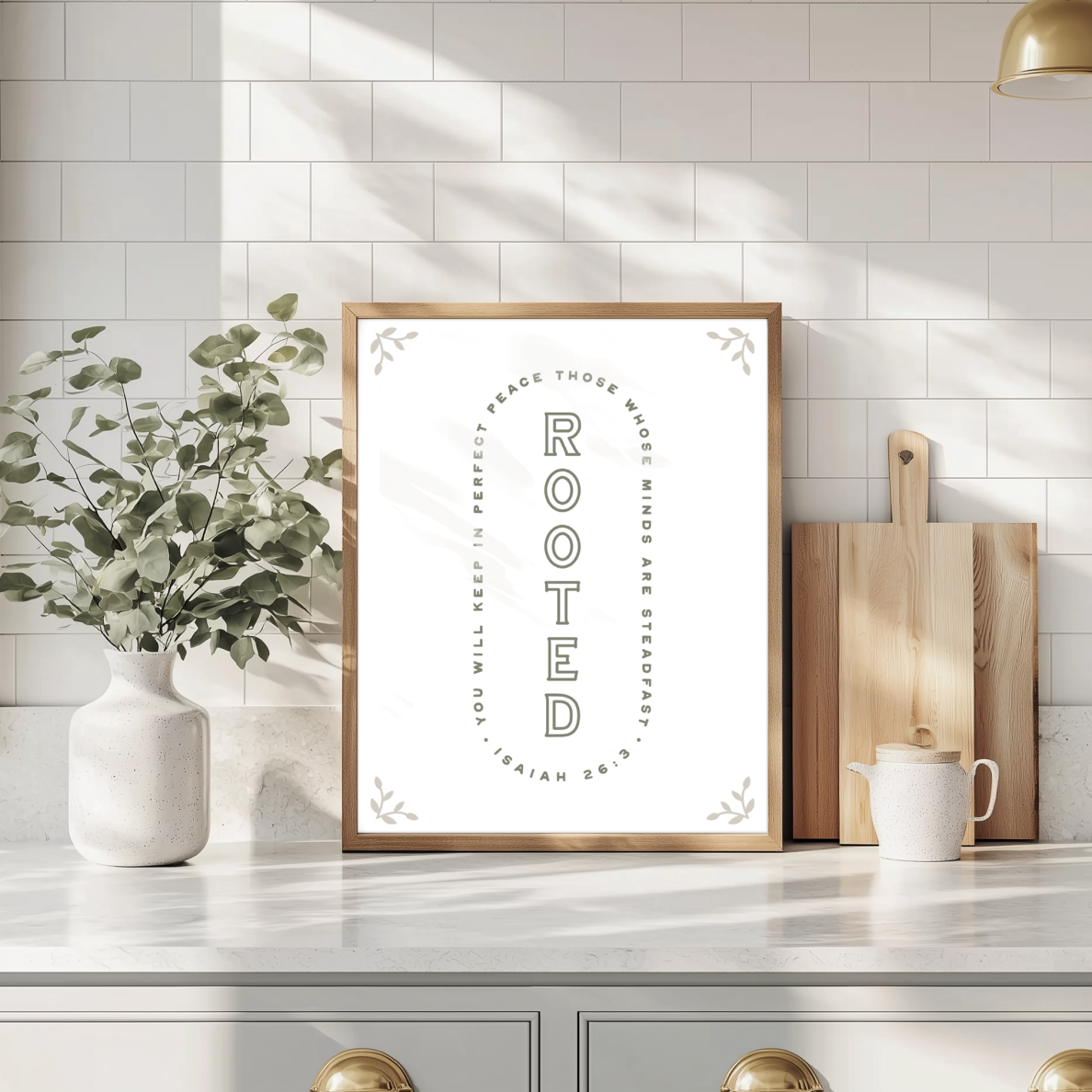 Rooted – Isaiah 26:3 Christian Art Print (Minimal Faith-Inspired Wall Decor)