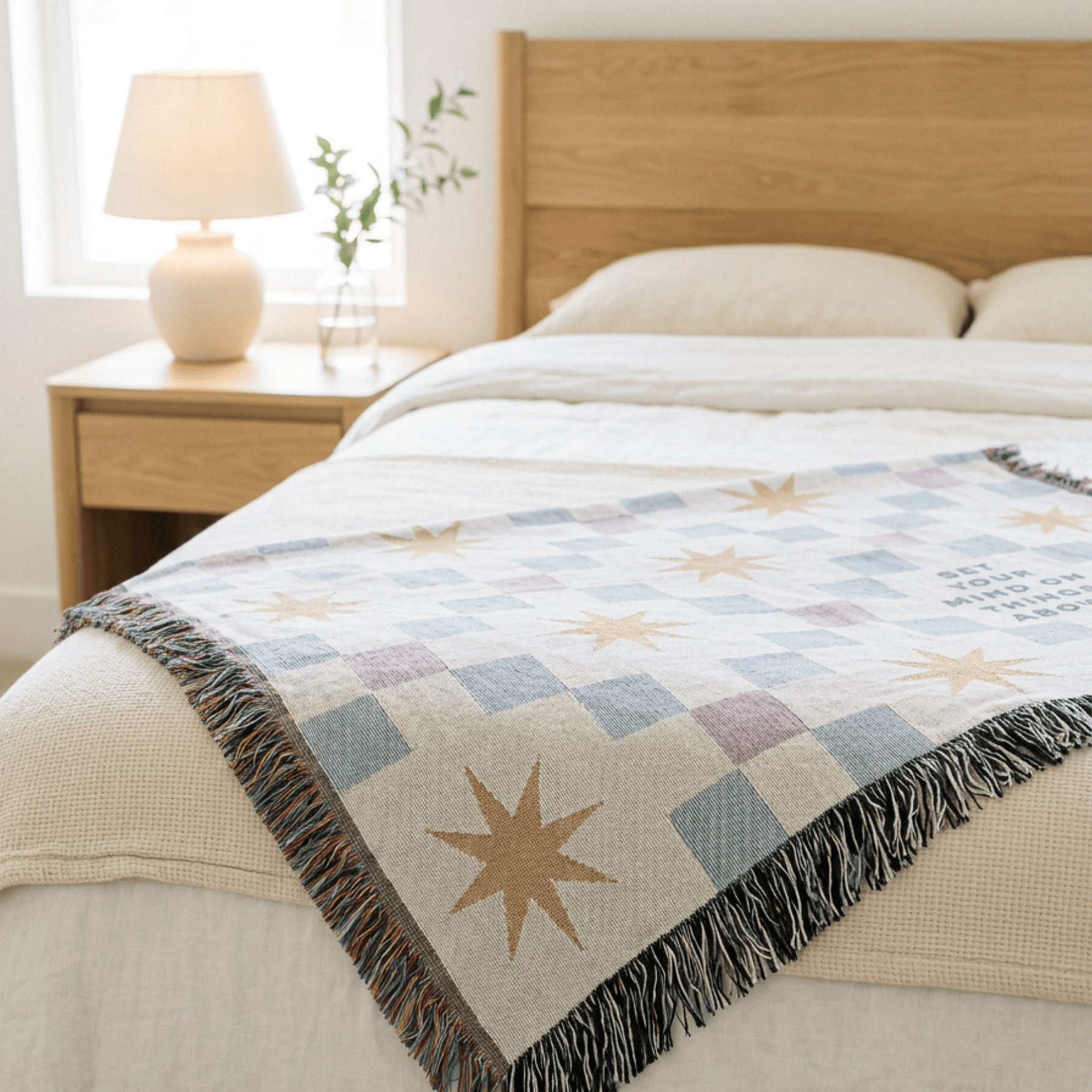 Set Your Mind on Things Above Woven Blanket – Colossians Inspired Christian Throw
