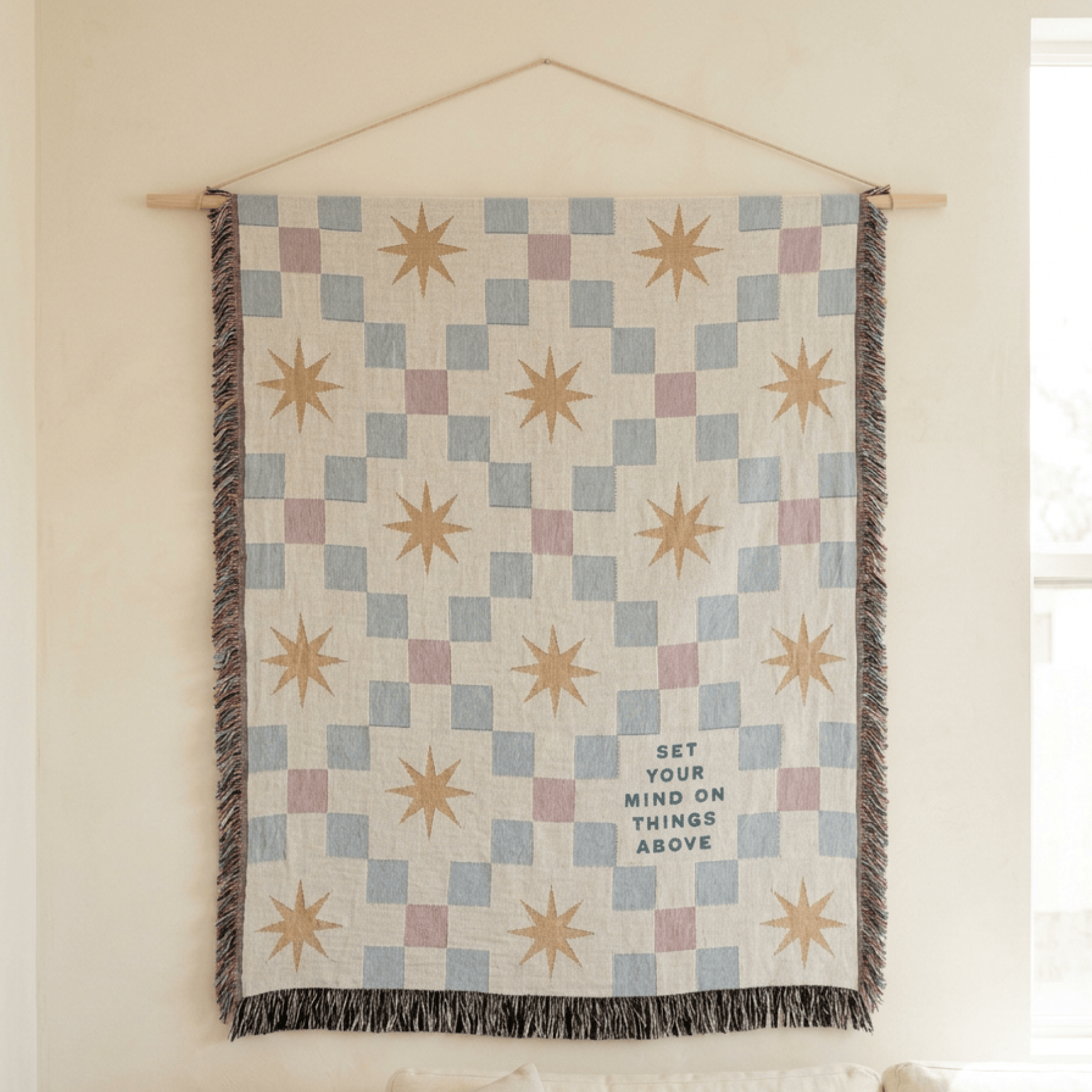 Set Your Mind on Things Above Woven Blanket – Colossians Inspired Christian Throw