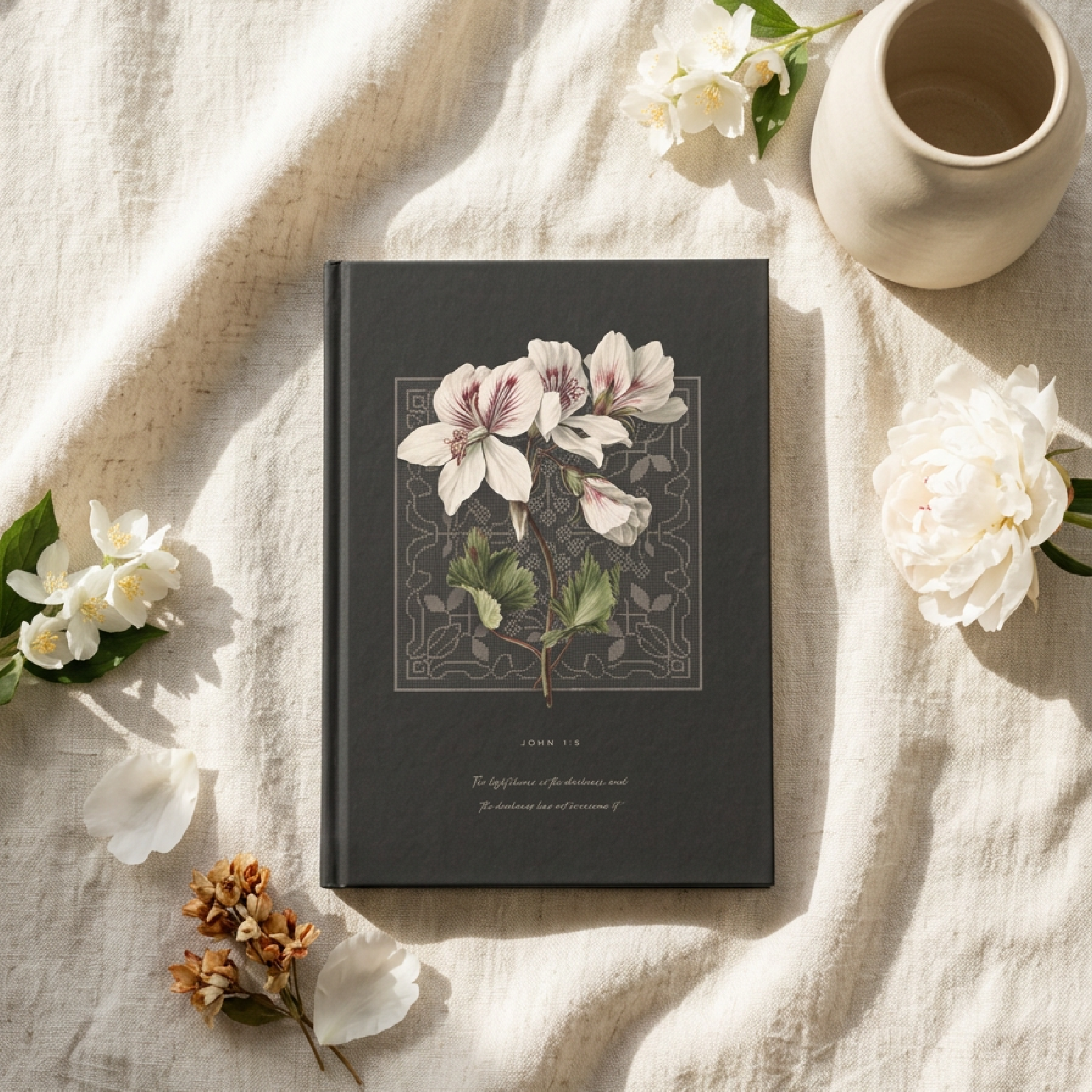 The Light Shines in the Darkness — John 1:5 Christian Journal & Notebook