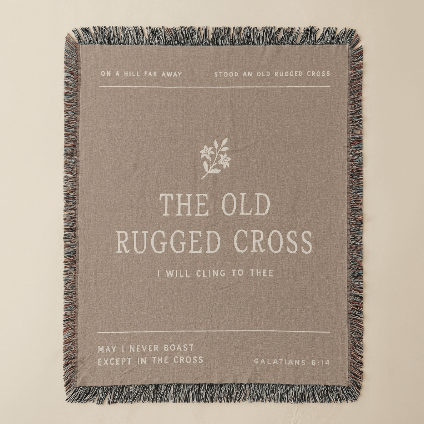 The Old Rugged Cross Woven Blanket — Christian Hymn Throw