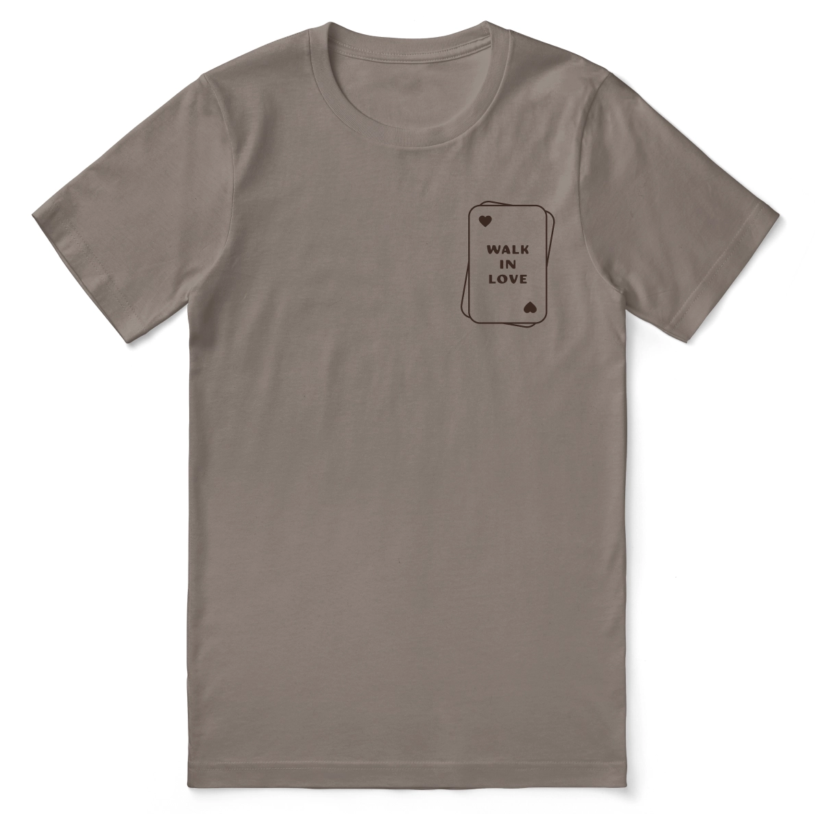 Christian t-shirt with the phrase “Walk in Love” inspired by Ephesians 5:2; soft unisex jersey tee for everyday faith and encouragement.