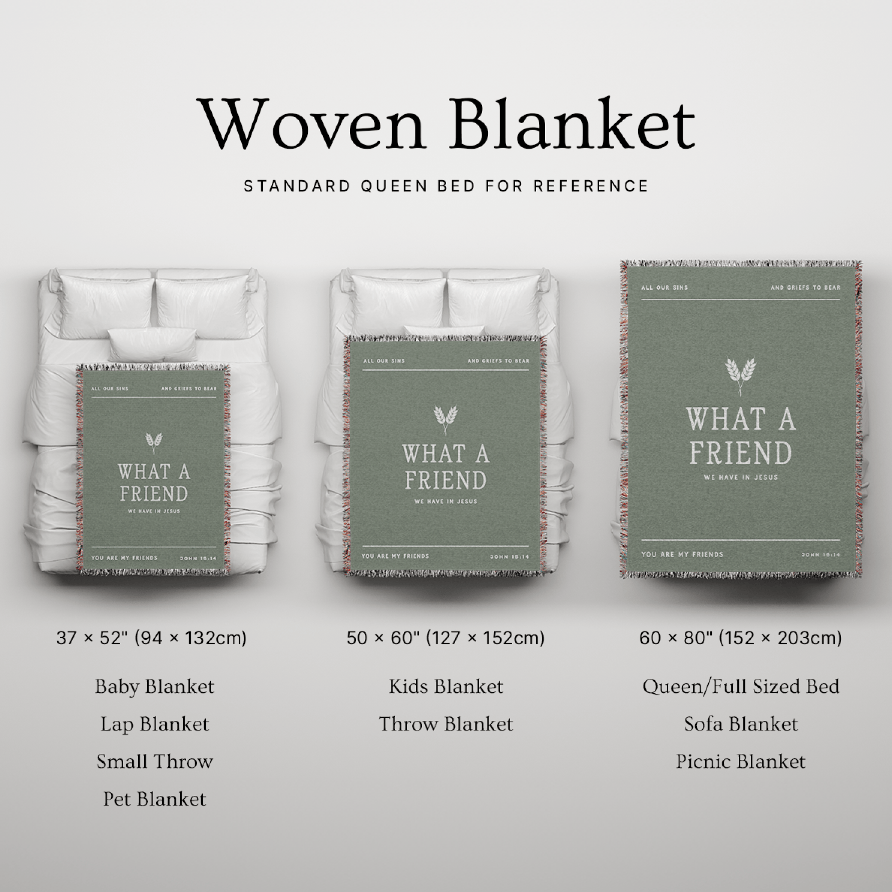What a Friend We Have in Jesus Woven Blanket — Christian Hymn Throw